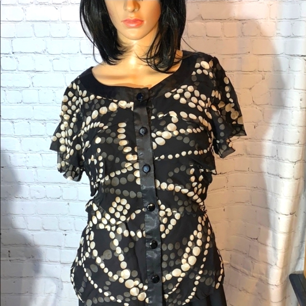 Js Collection Women's Fancy Button Down Blouse, 10 - image 2